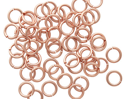 Rose Gold Enameled Copper Round Jump Ring 6.5mm, 18 gauge