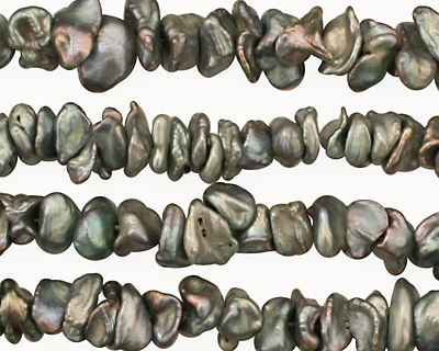 Silver Green Side-Drilled Keishi 5-10mm