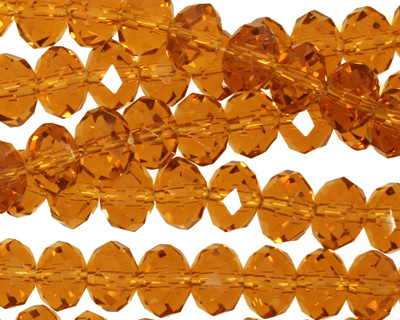 Medium Topaz Crystal Faceted Rondelle 8mm