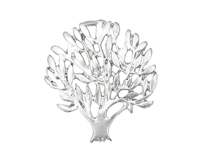 Ezel Findings Rhodium (plated) Summer Tree Pendant 25x27mm