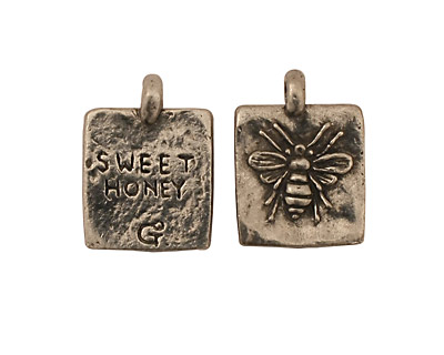 Green Girl Pewter Sweet Honey Bee 13x18mm