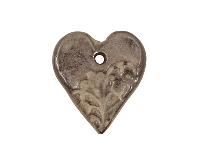 Gaea Ceramic Sage on Chocolate Romantic Heart 29x33mm