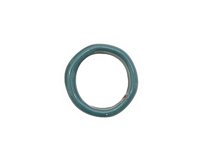 C-Koop Enameled Metal Peacock Blue Large Ring 16-17mm