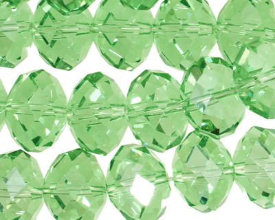Peridot Crystal Faceted Rondelle 14mm