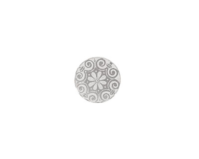 Lillypilly Silver Scrolling Daisy Anodized Aluminum Disc 11mm, 22 gauge