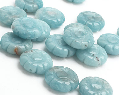 Amazonite Carved Flower 18mm