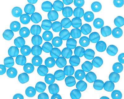 Czech Glass Matte Aquamarine Round 4mm