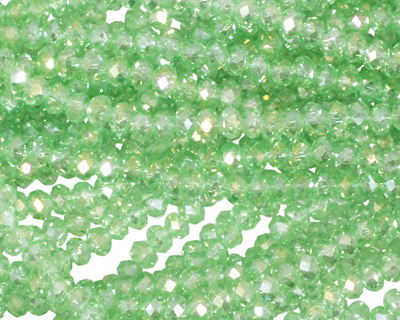 Peridot AB Crystal Faceted Rondelle 3mm