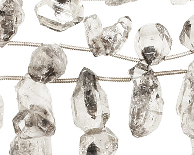 Tourmilated Quartz Faceted Nugget Drop 8-11x13-20mm