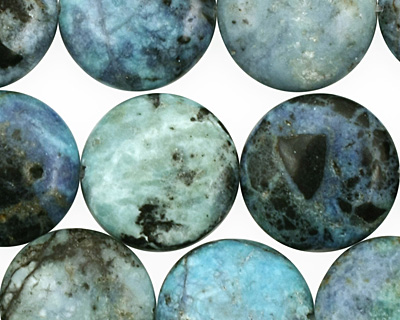 Blue Opal Puff Coin 16mm