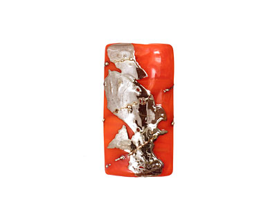 Grace Lampwork Electric Orange Metallic Kalera 26-27x38-39mm