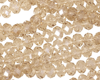 Sand Crystal Faceted Rondelle 6mm