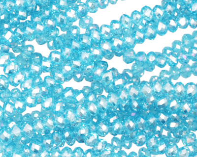 Aquamarine AB Crystal Faceted Rondelle 3mm