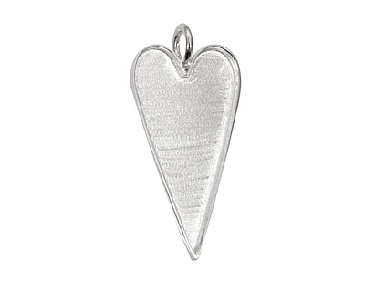 Silver (plated) Heart Bezel 29x53mm