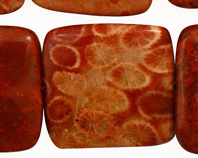 Fossil Coral (red) Puff Square 30mm