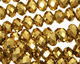 Metallic Antique Gold Crystal Faceted Rondelle 8mm