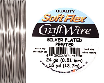 Soft Flex Silver Plated Pewter Craft Wire 24 gauge, 15 yards