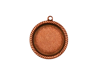 Stampt Antique Copper (plated) Herringbone Round Setting 15mm
