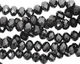 Jet Hematite Crystal Faceted Rondelle 6mm