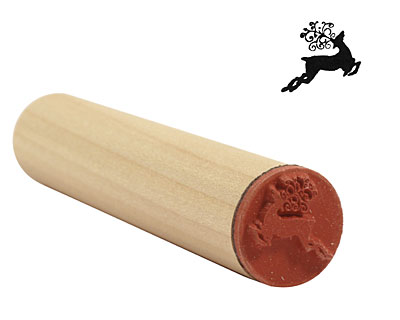 Jumping Reindeer Mini Rubber Stamp 16x13mm