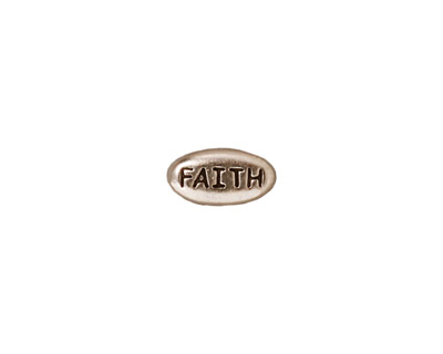 TierraCast Antique Rhodium (plated) Faith Word Bead 11x6mm