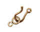 Antique Brass (plated) Hammered Simple Hook & Eye Clasp 32x12mm