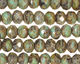 Czech Glass Mint Chocolate Chip Picasso Fire Polished Rondelle 6x9mm