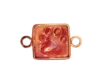 Patricia Healey Copper Paw Print Horizontal Link 28x17mm