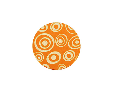 Lillypilly Orange Groovy Circles Anodized Aluminum Disc 19mm, 24 gauge