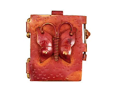 Patricia Healey Copper Butterfly Locket 40x44mm