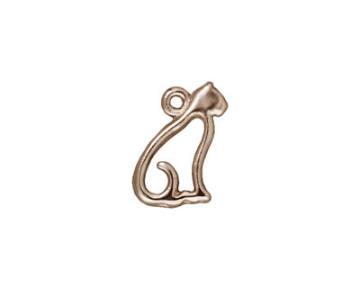TierraCast Rhodium (plated) Cat Charm 10x17mm