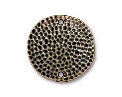 TierraCast Antique Brass (plated) Hammertone Disk Link 25mm