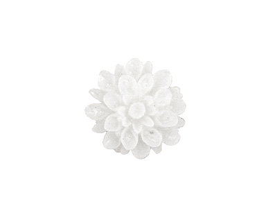 Transparent White Lucite Dahlia Flower Cabochon 16mm
