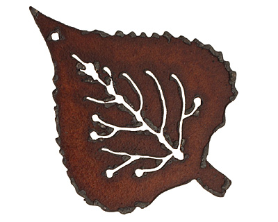The Lipstick Ranch Rusted Iron Leaf Pendant 47x63mm