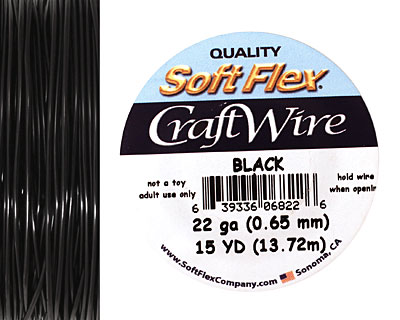 Soft Flex Black Craft Wire 22 gauge, 15 yards
