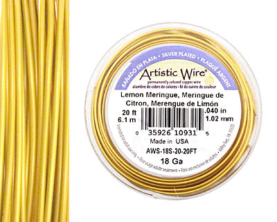 Artistic Wire Silver Plated Lemon Meringue 18 gauge, 20 feet