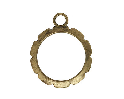Artistic Wire Antique Brass Round Wrapper 28x34mm