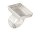 Silver (plated) Adjustable Ring Square Bezel 21mm