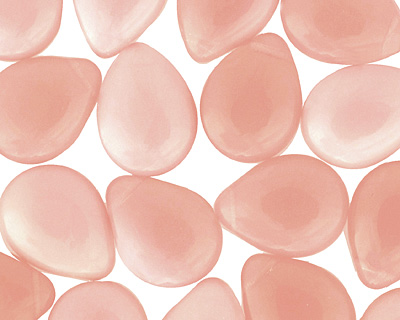 Czech Glass Milky Pink Teardrop 12x16mm