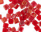 Czech Glass Celsian Siam Ruby 2-Hole Tile 6mm