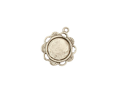 Stampt Antique Pewter (plated) Spring Blossom Round Setting 9mm