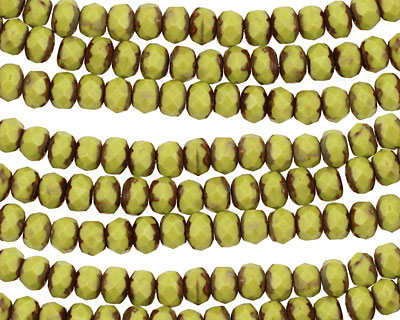 Czech Glass Mustard Seed Fire Polished Rondelle 3x5mm