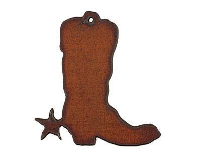 The Lipstick Ranch Rusted Iron Large Cowboy Boot Pendant 55x59mm