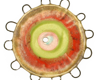 Jangles Ceramic Sand, Red, Chartreuse, Pink Pinwheel 43-44mm