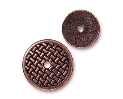 TierraCast Antique Copper (plated) Woven Disk 18mm