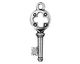TierraCast Antique Silver (plated) Quatrefoil Key Charm 11x32mm