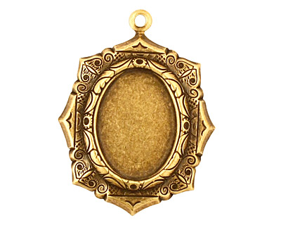 Stampt Antique Brass Egyptian Mosaic Oval Setting 13x18mm