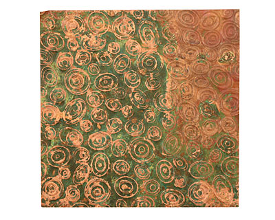 Lillypilly Verde Groovy Circles Embossed Patina Copper Sheet 3