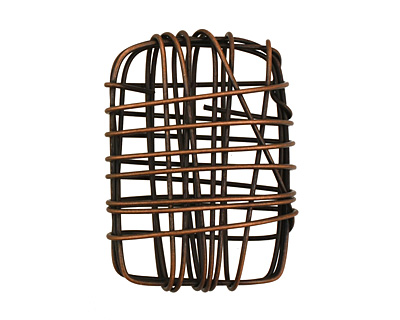 Antique Copper Wire Wrapped Rectangle 30x22mm