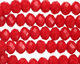 Coral Red Crystal Faceted Rondelle 8mm